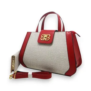 Bb Eleganza Two-Tone Handbag and Adjustable Strap with Wallet