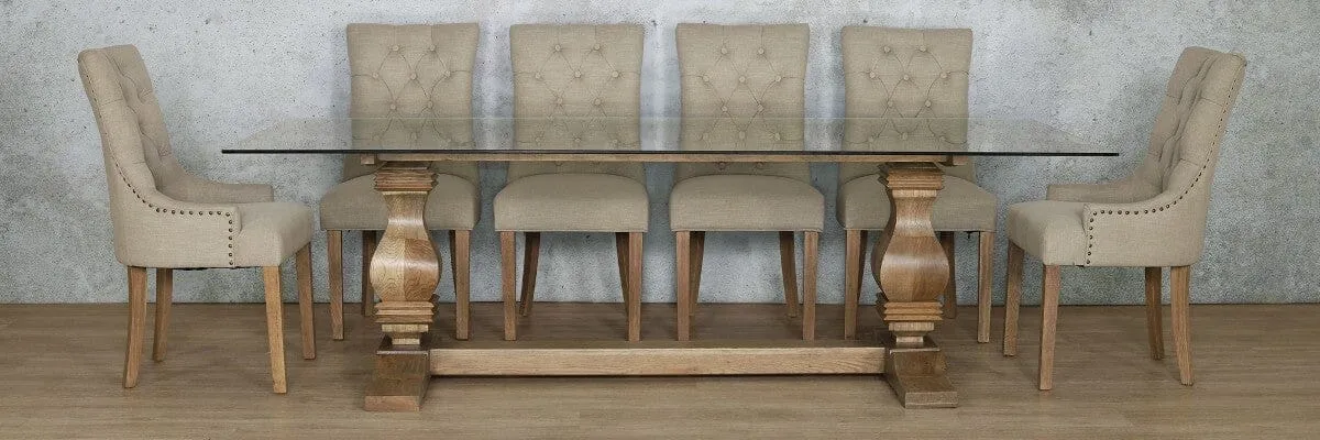 Belmont Glass Top & Duchess 10 Seater Dining Set