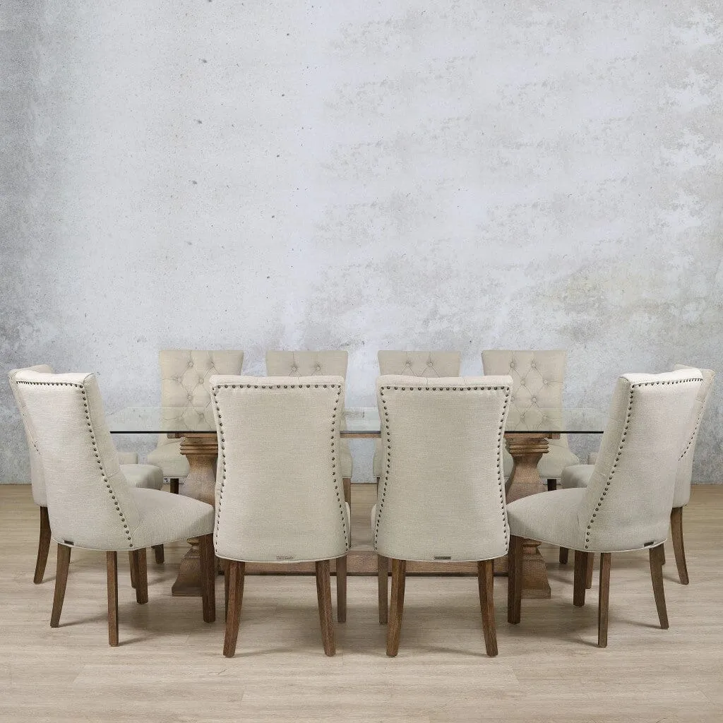 Belmont Glass Top & Duchess 10 Seater Dining Set