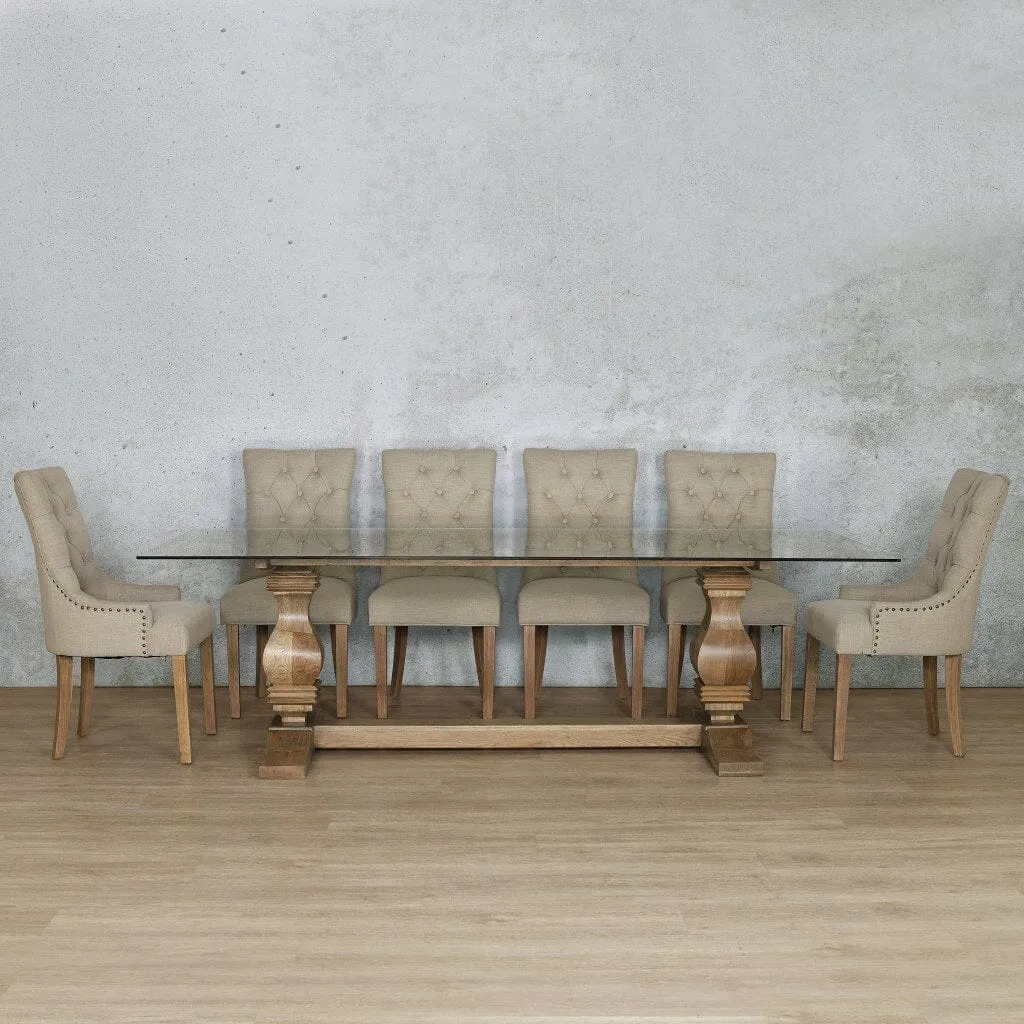 Belmont Glass Top & Duchess 10 Seater Dining Set