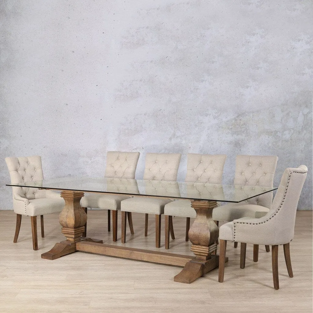 Belmont Glass Top & Duchess 10 Seater Dining Set