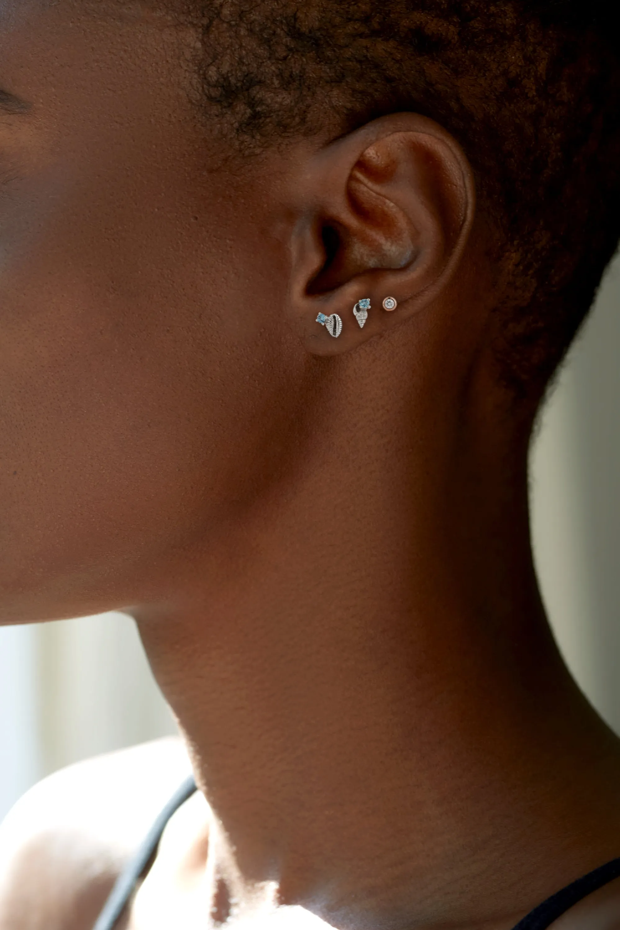 Bitsy Ursula Stud with Aquamarine - Open
