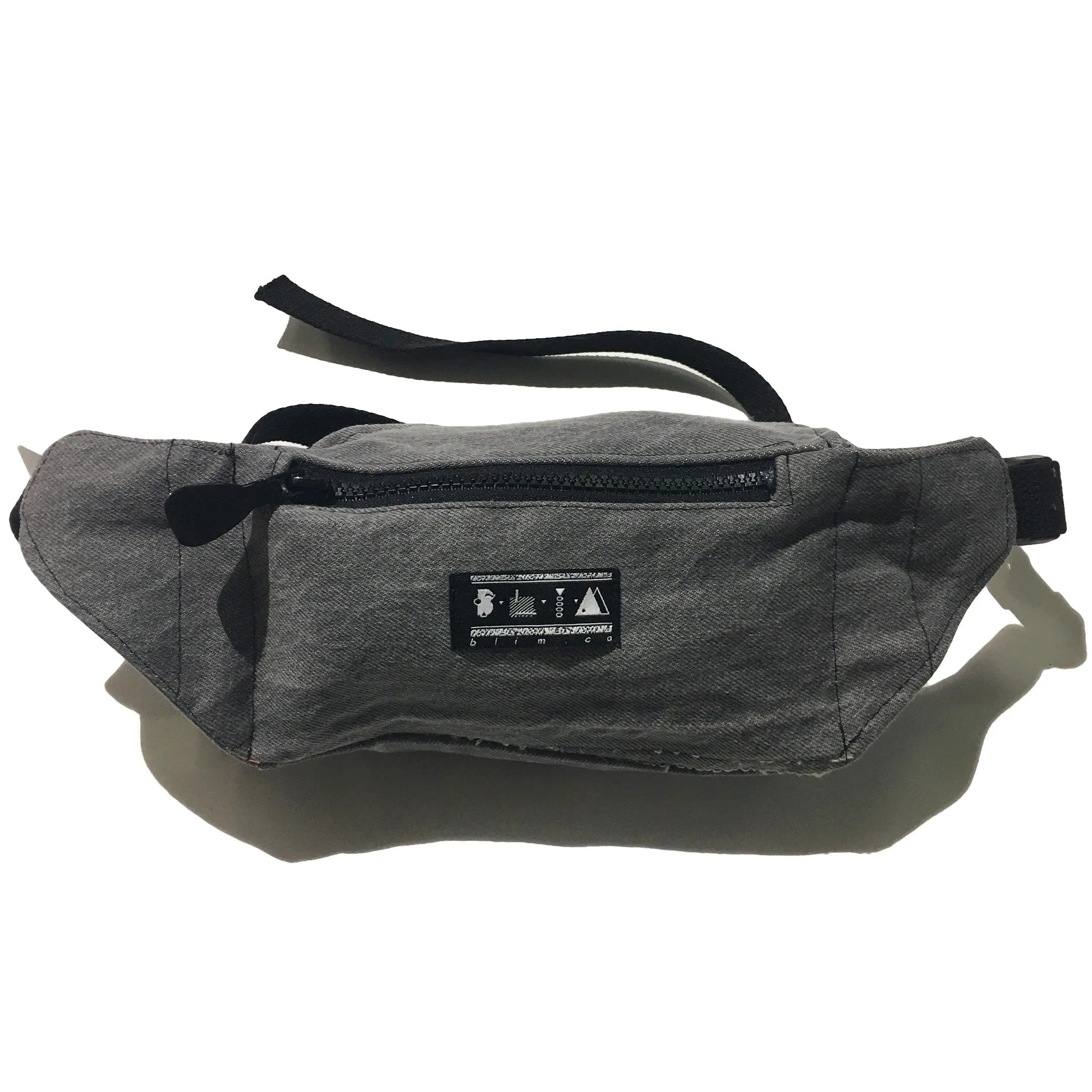 Black Acid Denim Fanny Pack