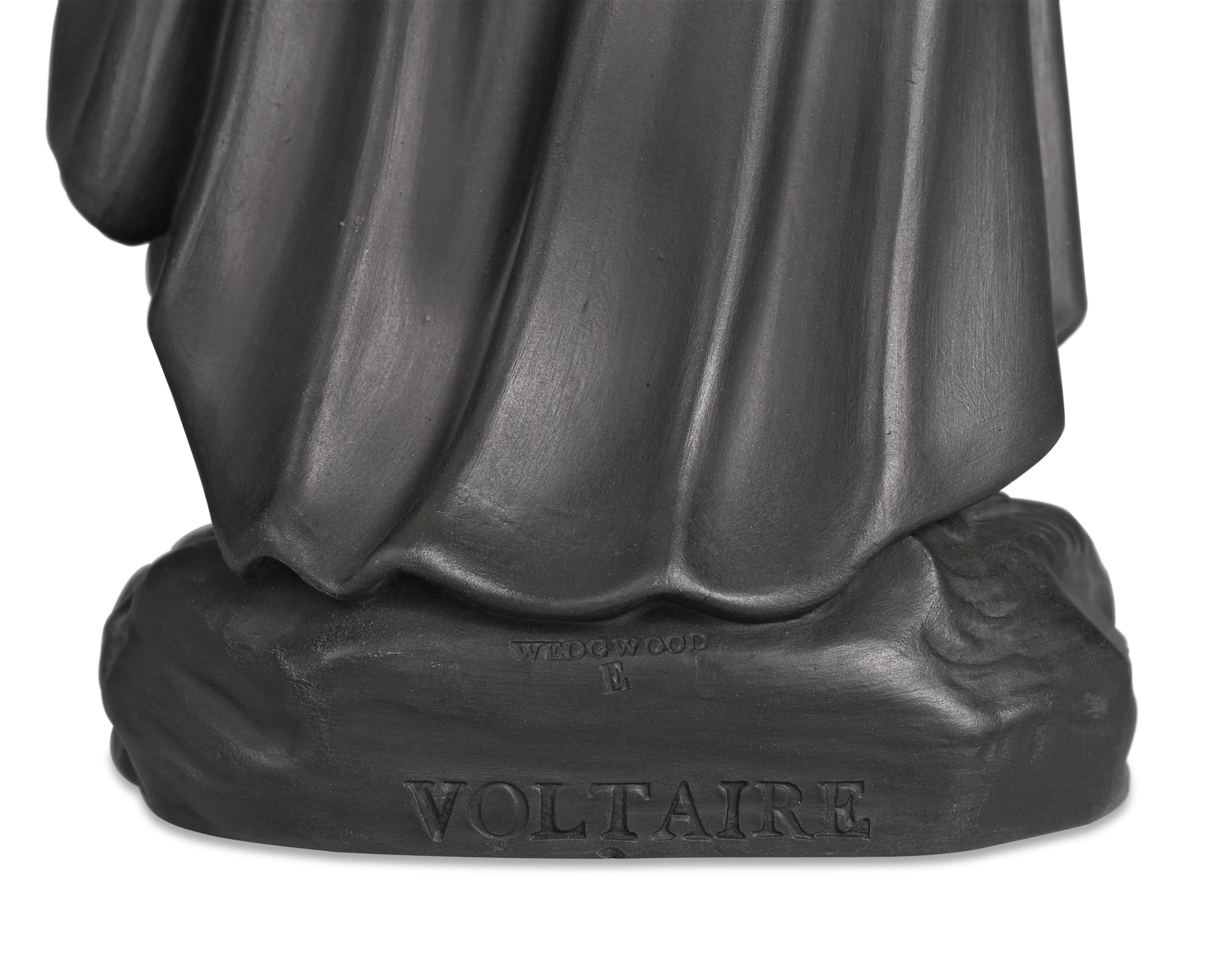 Black Basalt Figure of Voltaire by Wedgwood
