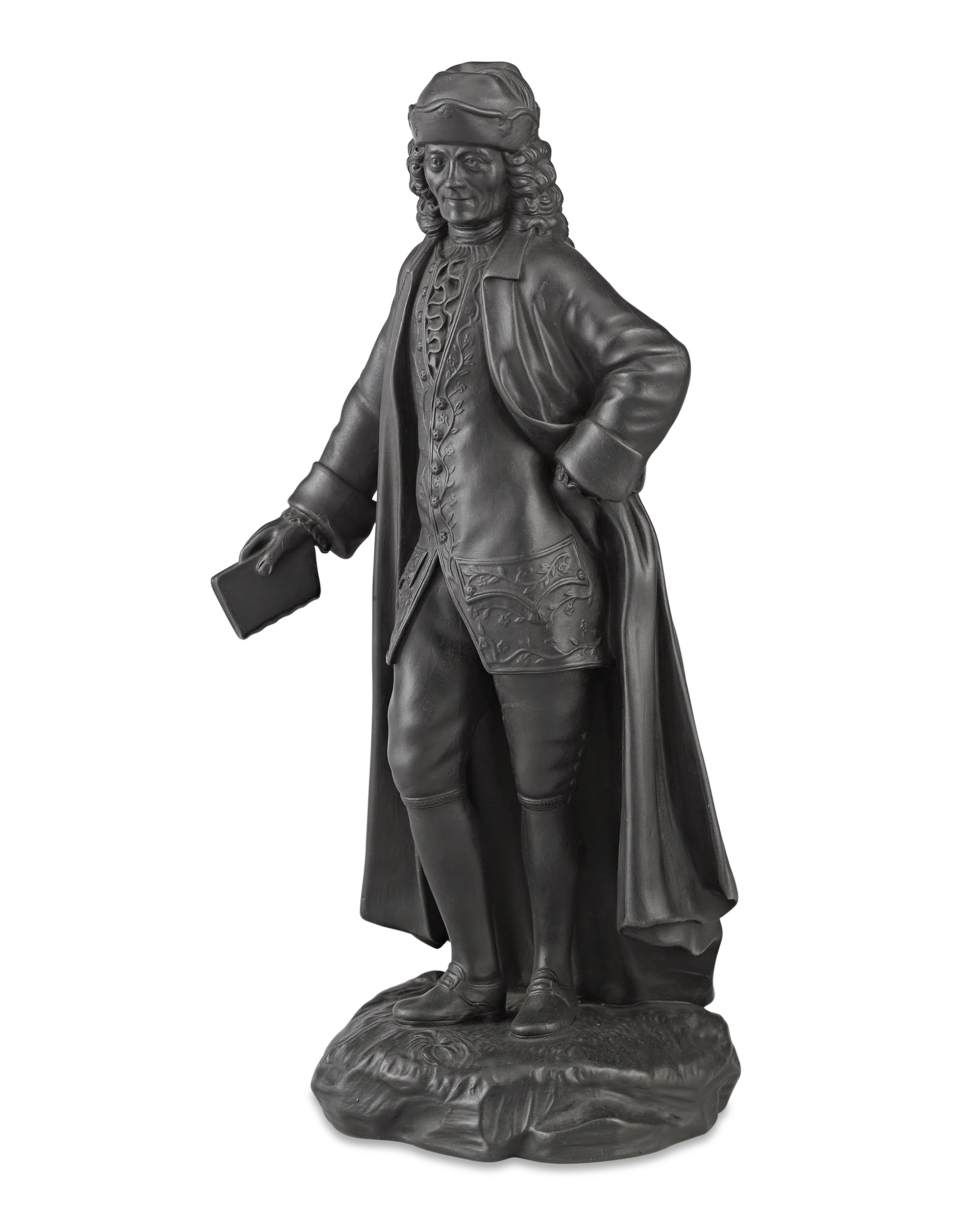 Black Basalt Figure of Voltaire by Wedgwood