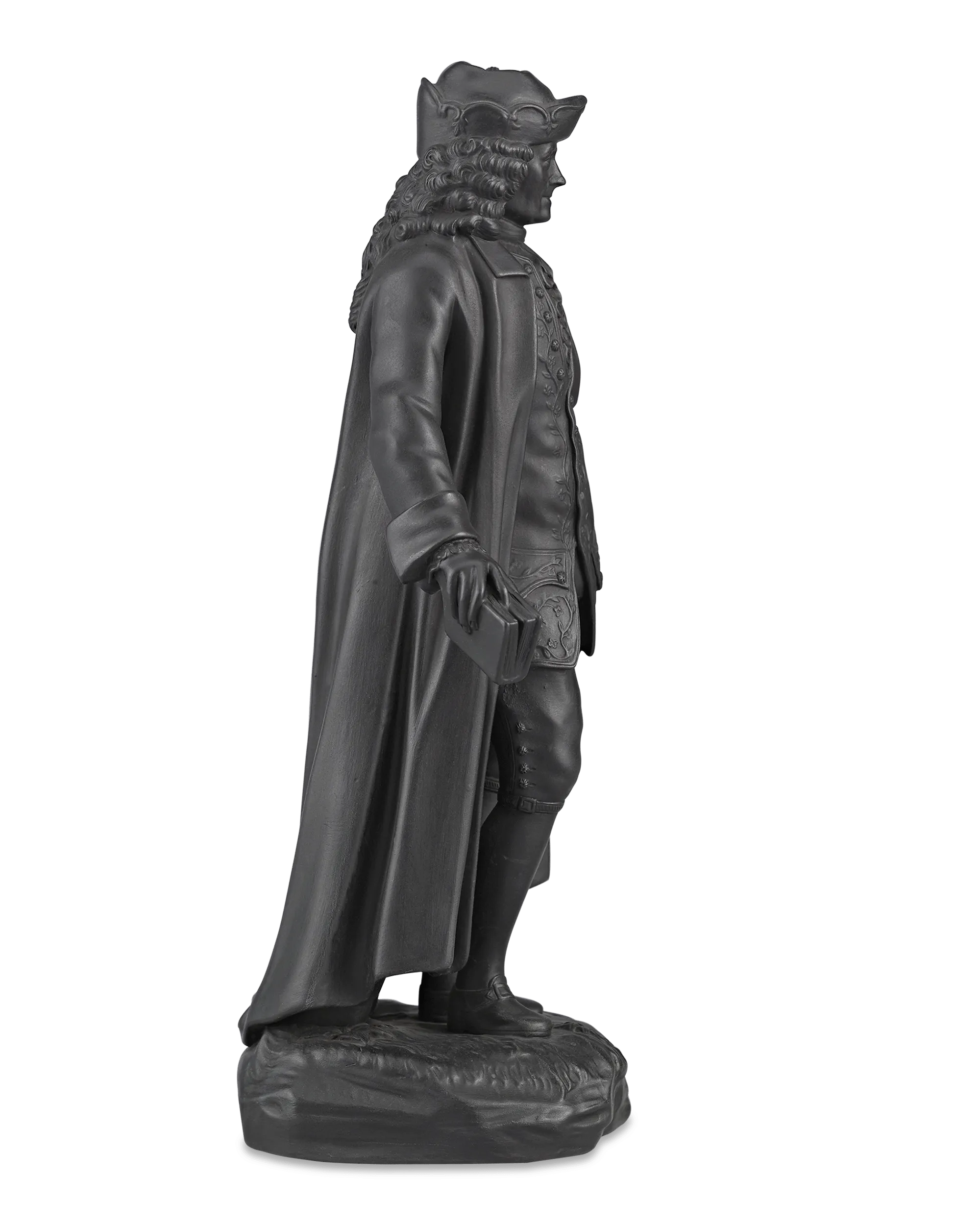 Black Basalt Figure of Voltaire by Wedgwood