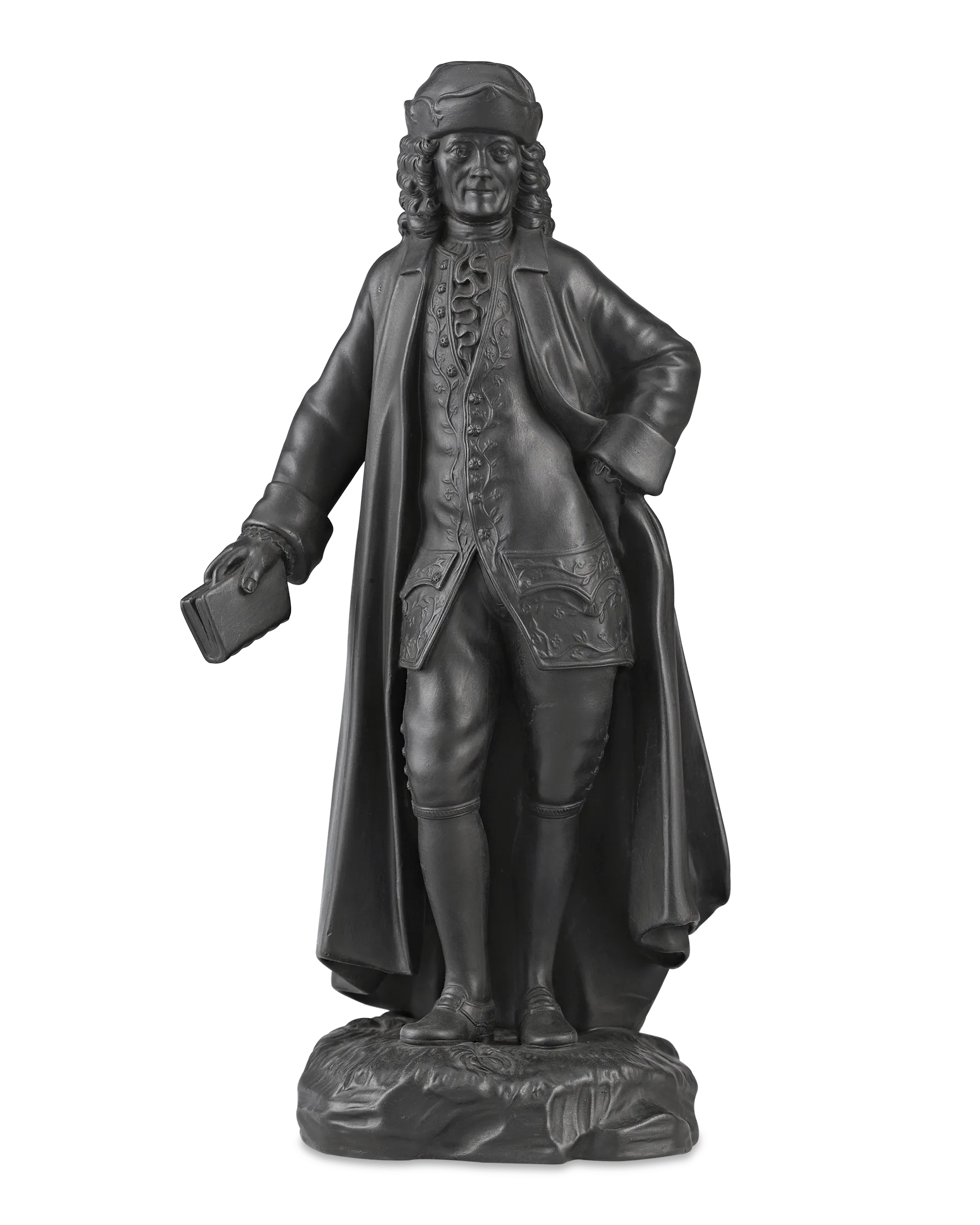 Black Basalt Figure of Voltaire by Wedgwood