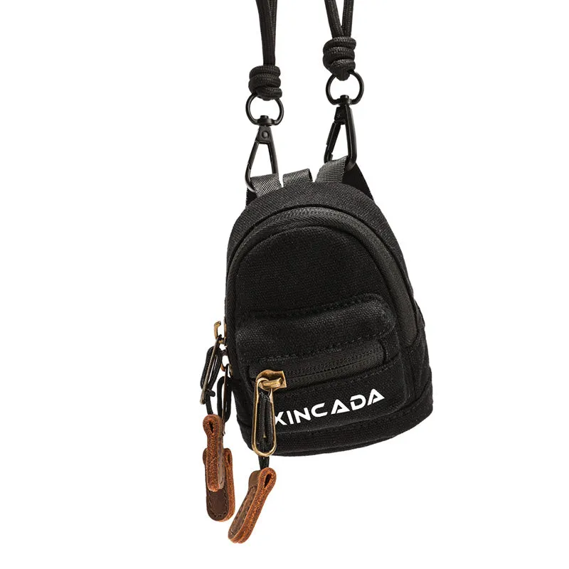 Black Canvas Women's Crossbody Chest Bag Mini Waist Bag Cutest Fanny Packs