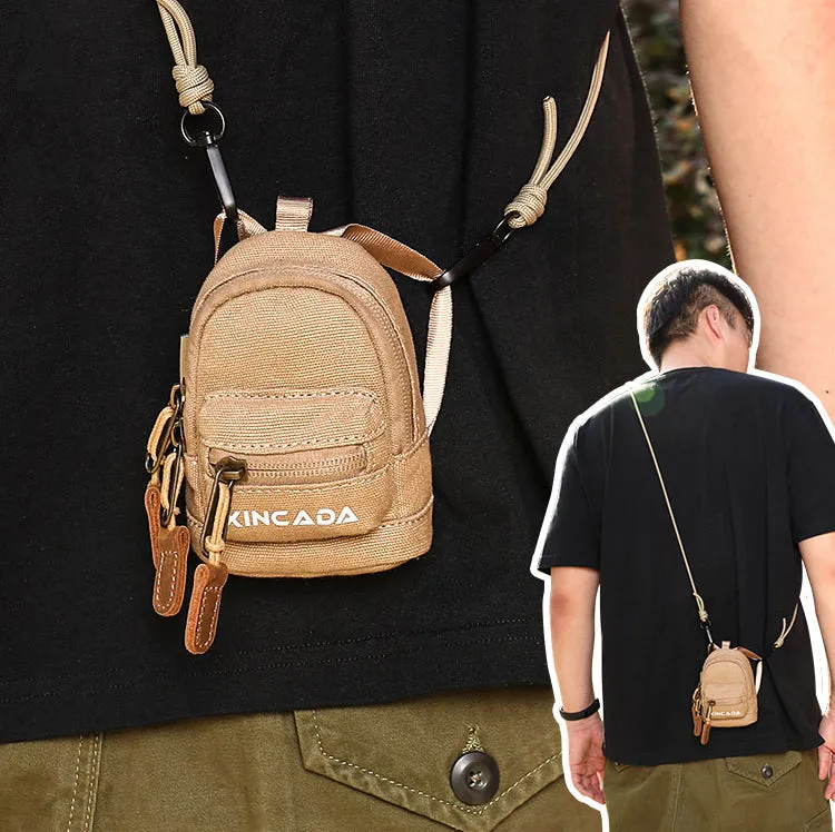 Black Canvas Women's Crossbody Chest Bag Mini Waist Bag Cutest Fanny Packs