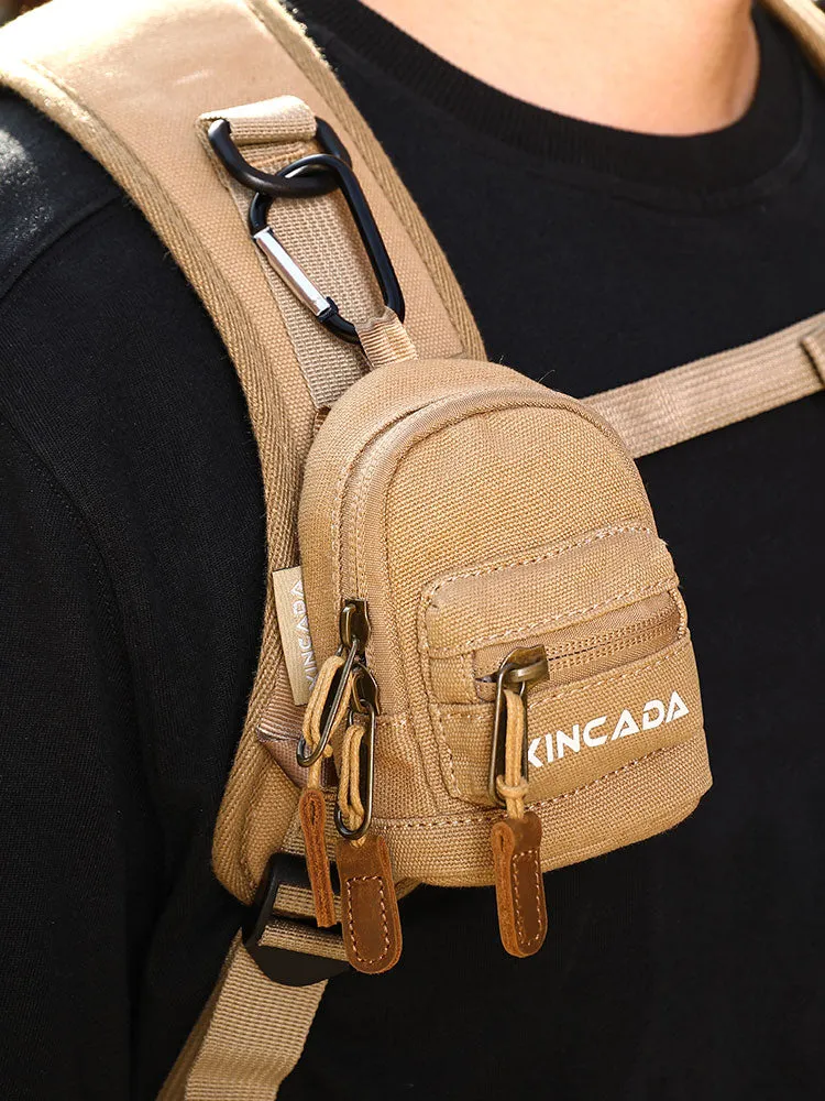 Black Canvas Women's Crossbody Chest Bag Mini Waist Bag Cutest Fanny Packs