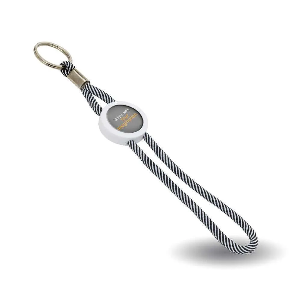 Blank 25mm Insert Keyring With Wrist Strap - Pack of 10