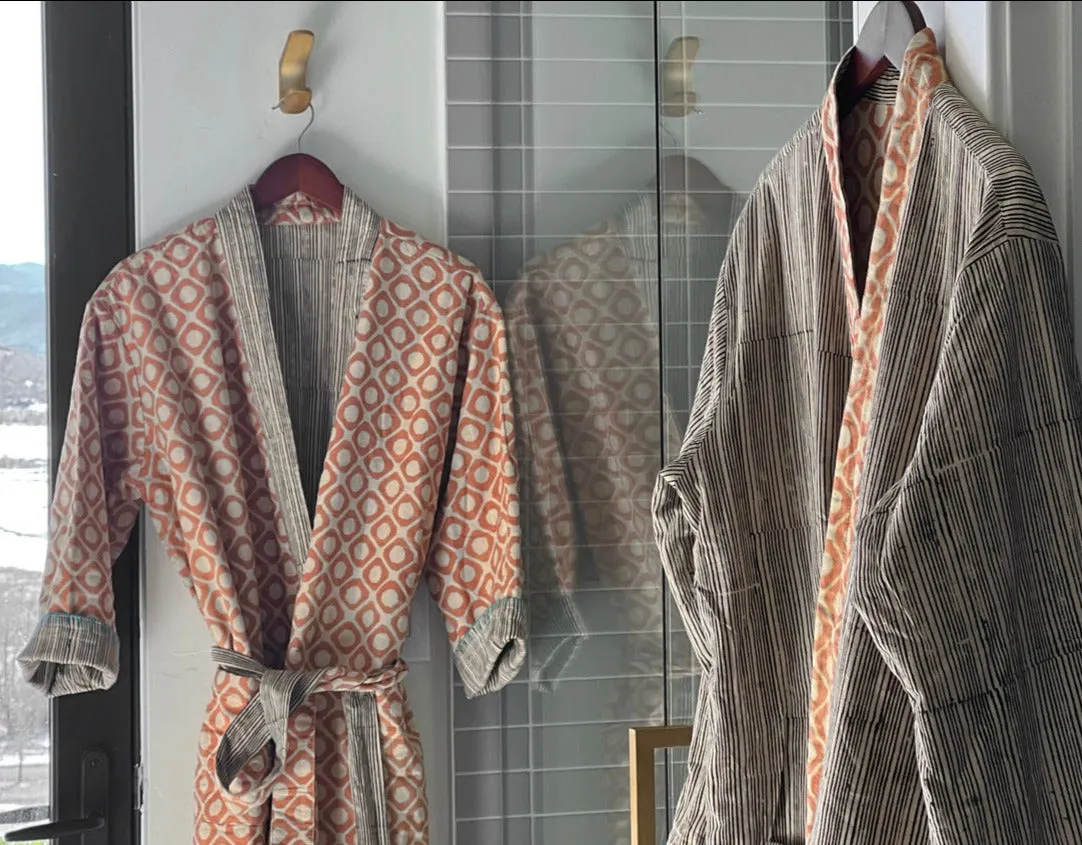 Block Print Reversible Robe