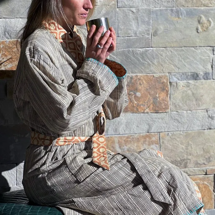 Block Print Reversible Robe