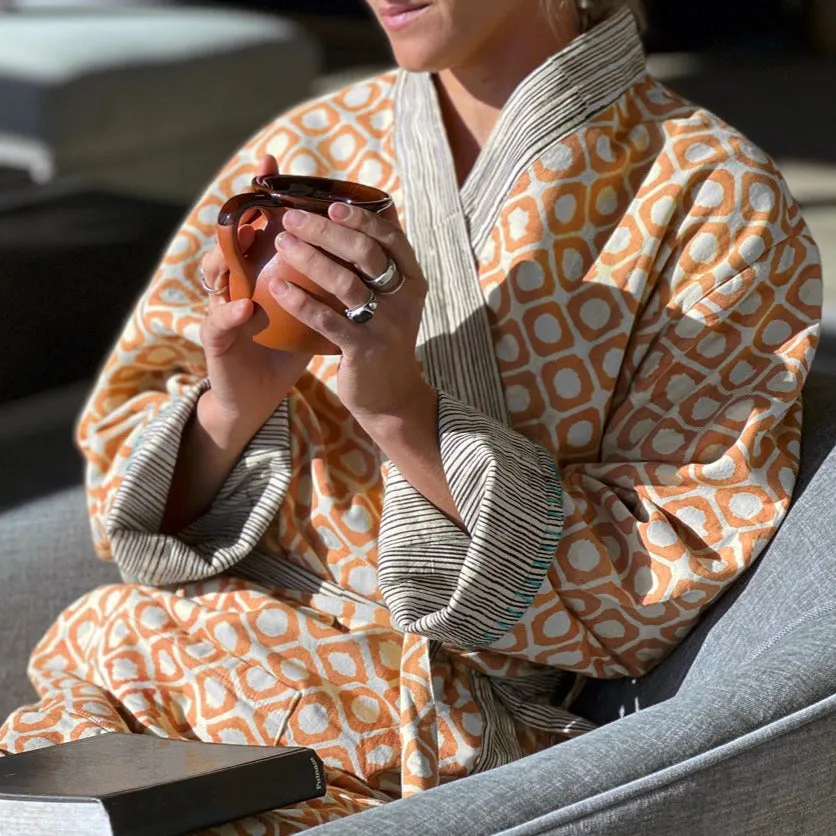 Block Print Reversible Robe