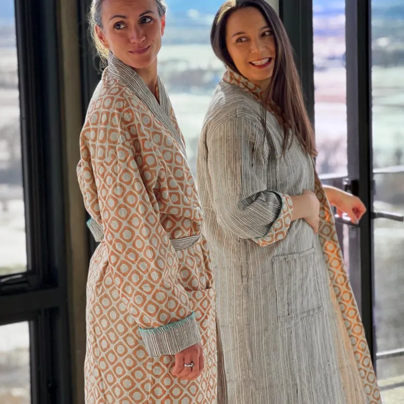 Block Print Reversible Robe