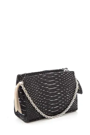 Blu   Baker Black Mini Genuine Snakeskin Handbag NWT
