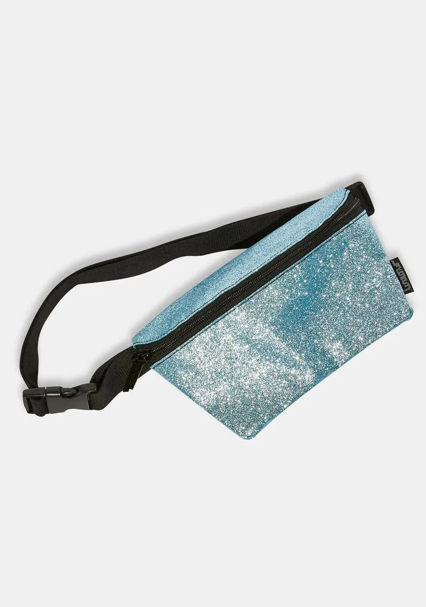 Blue Dazzler Glitter Fanny Pack