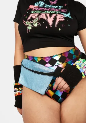 Blue Dazzler Glitter Fanny Pack