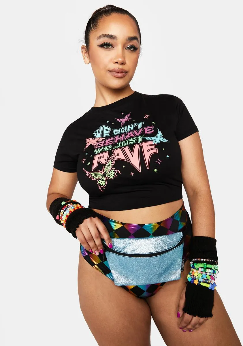 Blue Dazzler Glitter Fanny Pack