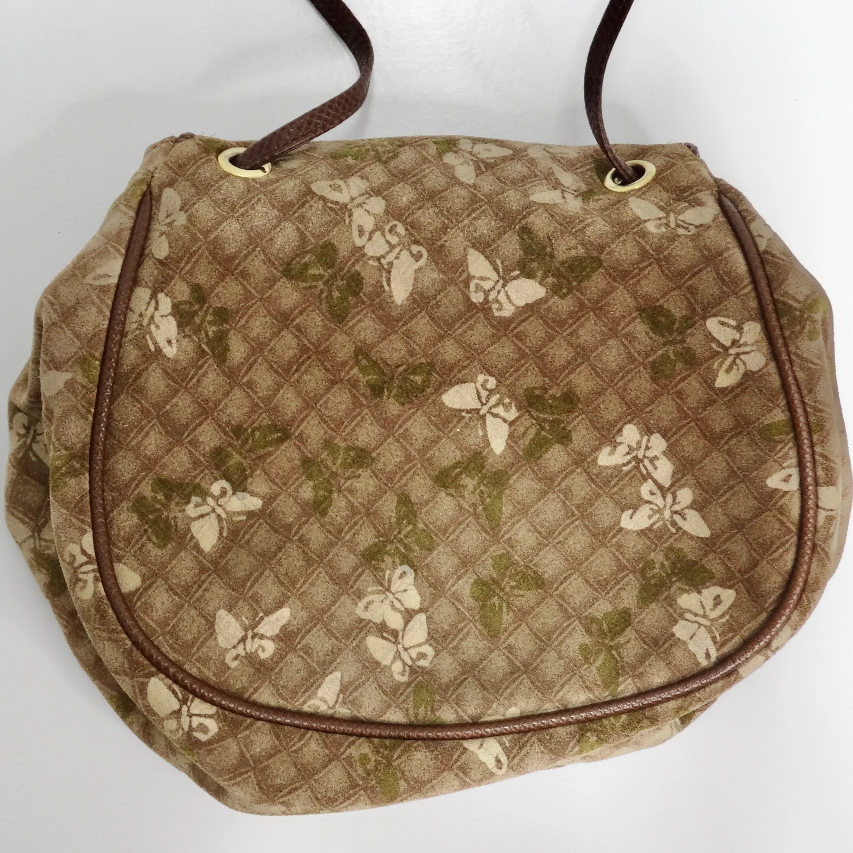 Bottega Veneta 1980s Suede Drawstring Handbag