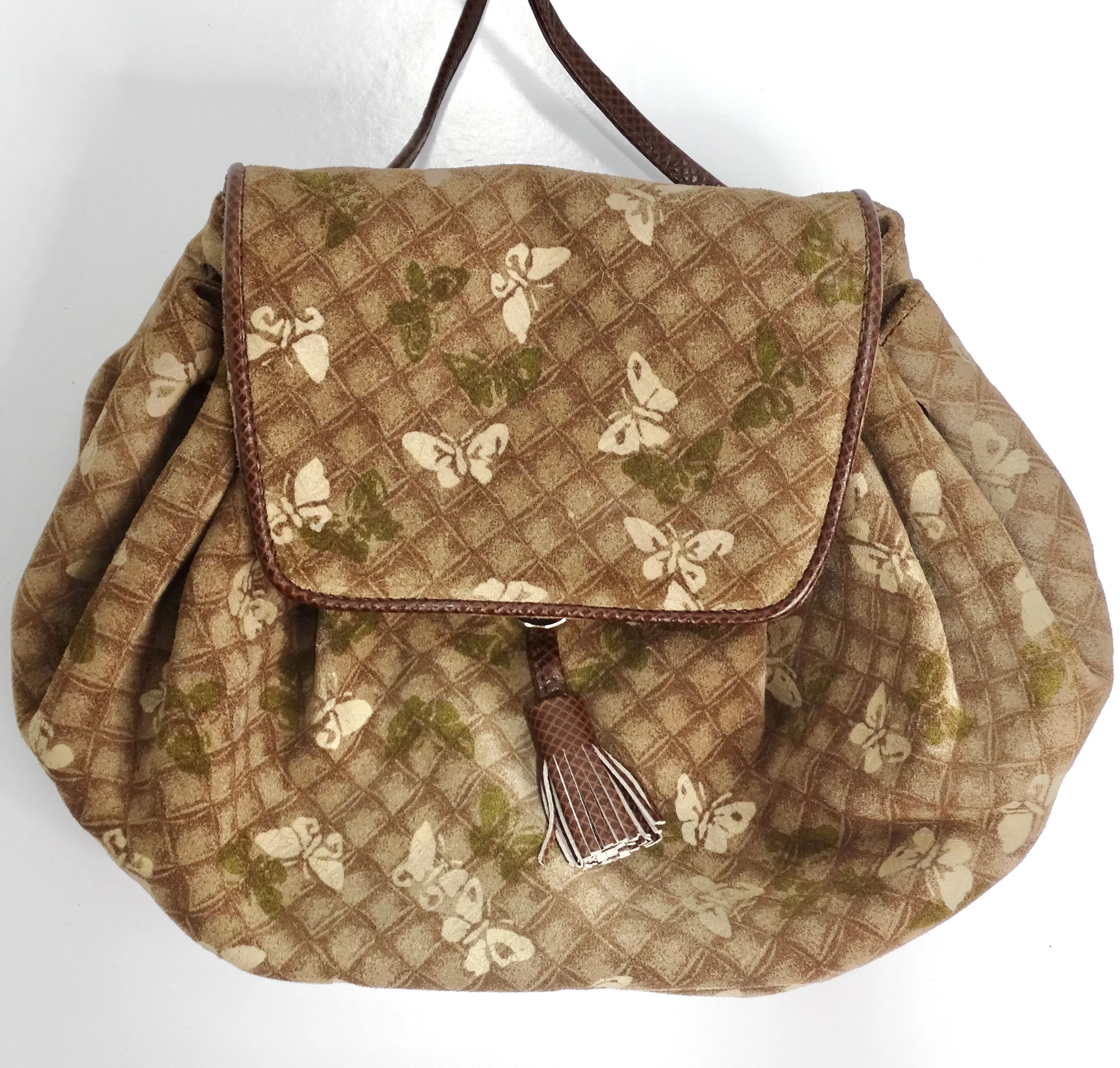 Bottega Veneta 1980s Suede Drawstring Handbag
