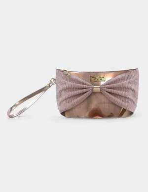 Bow Wow Bling! Rosegold Pink Cosmetics Makeup Pouch | Modern Myth