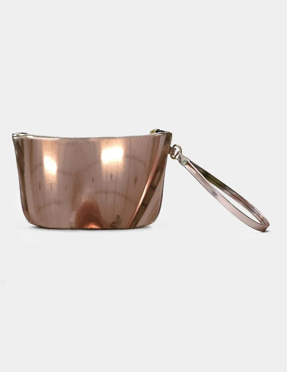 Bow Wow Bling! Rosegold Pink Cosmetics Makeup Pouch | Modern Myth
