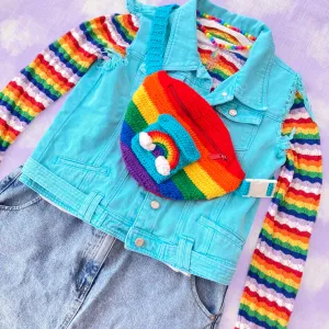 Bright Rainbow Stripe Cloud Pocket Bum Bag