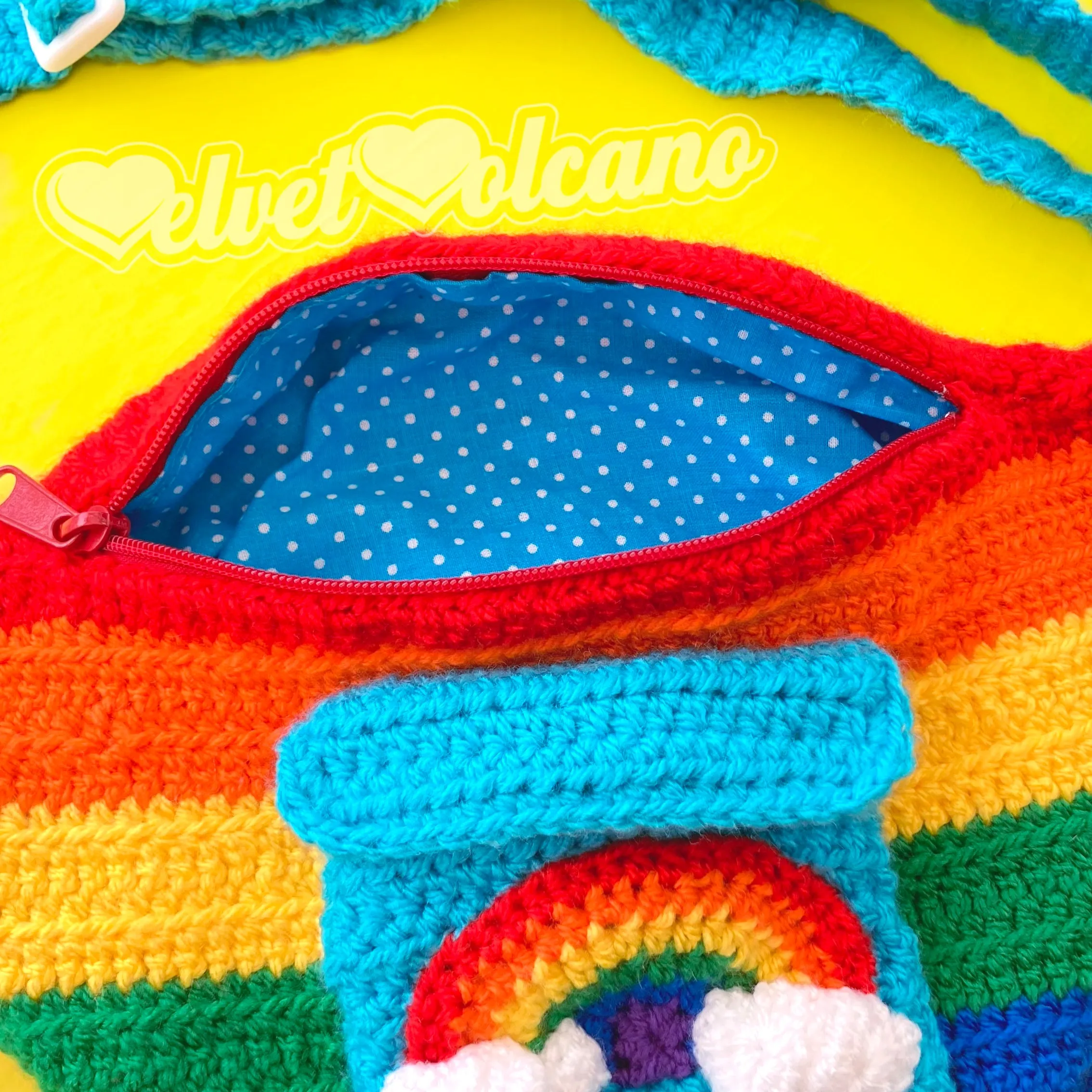Bright Rainbow Stripe Cloud Pocket Bum Bag