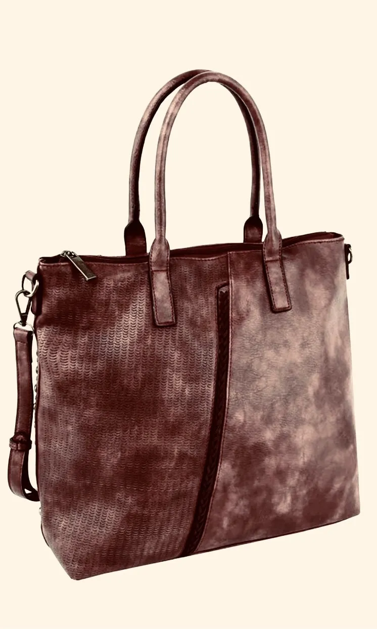 Bryant Dusty Blue Vintage-Inspired Vegan Leather Satchel Bag