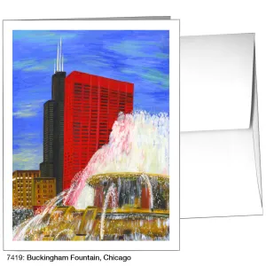 Buckingham Fountain, Chicago, Greeting Card (7419)