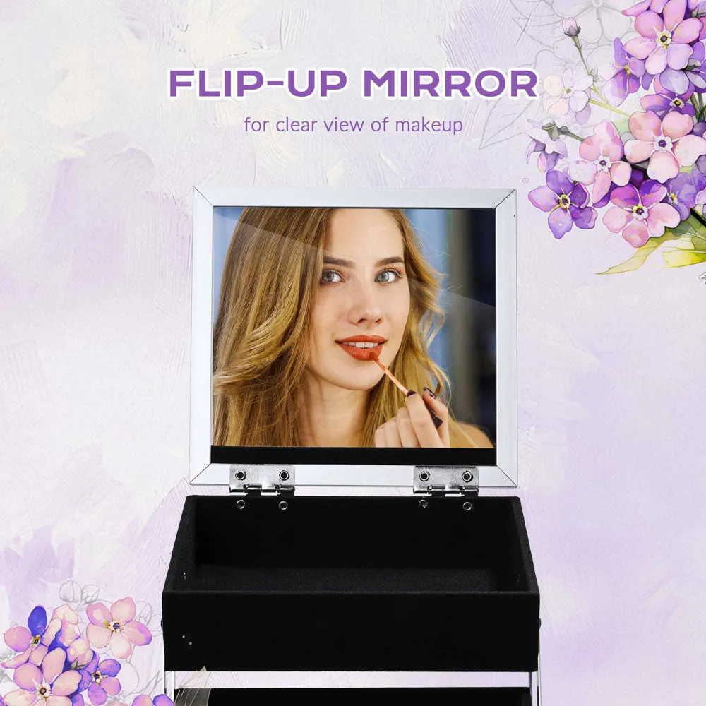 Byootique ForgetMeNot Makeup Case with Mirror & Trays