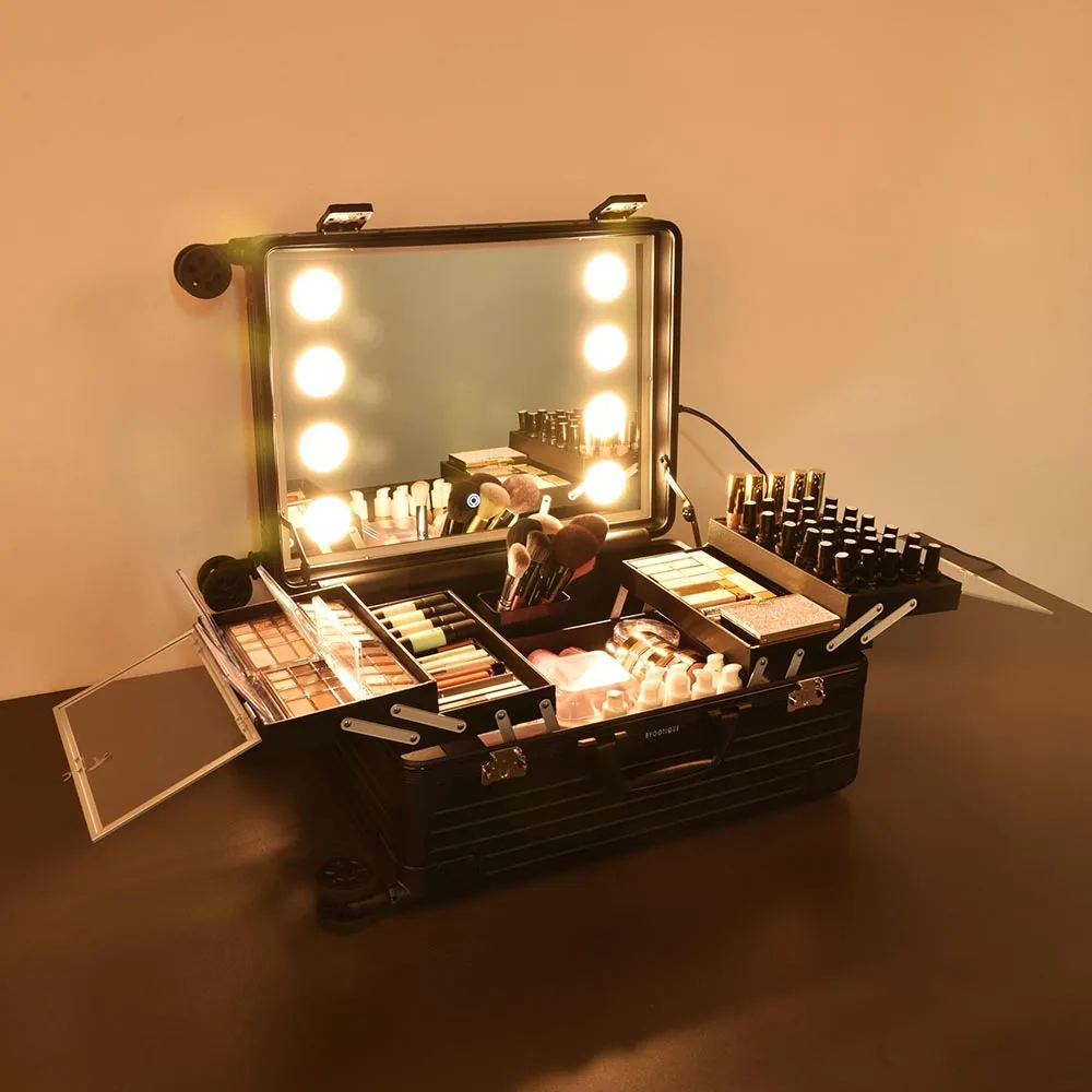 Byootique Urstudio 24" Makeup Case with Light up Mirror & Stand
