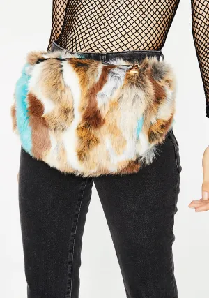 Calico Fuzzy Fanny Pack