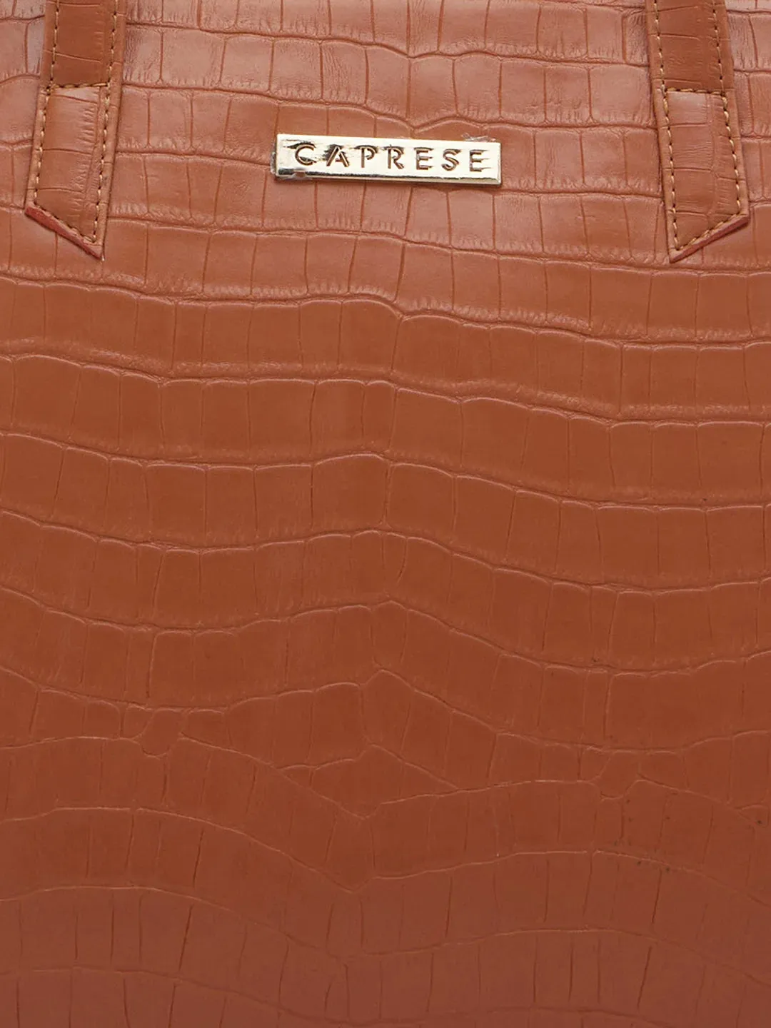 Caprese Westwood Medium Tote Croco Faux Leather For Women Tan