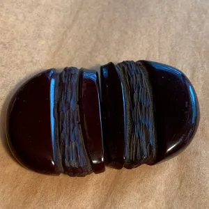 Carved Dark Brown Bakelite Buckle