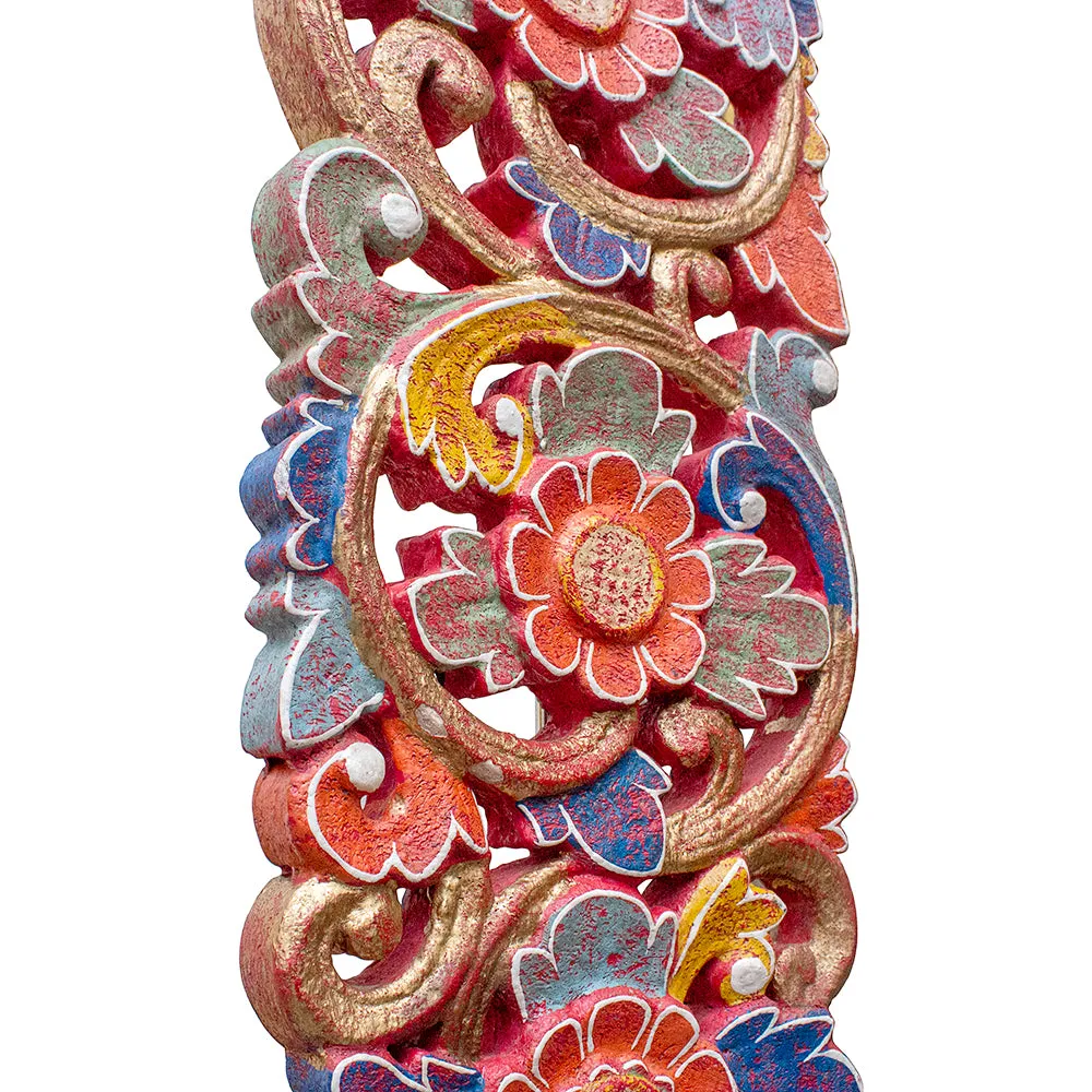 Carved Floor Lamp 'Citta' - Red - 160 cm