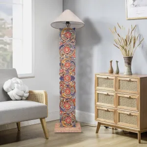 Carved Floor Lamp 'Citta' - Red - 160 cm