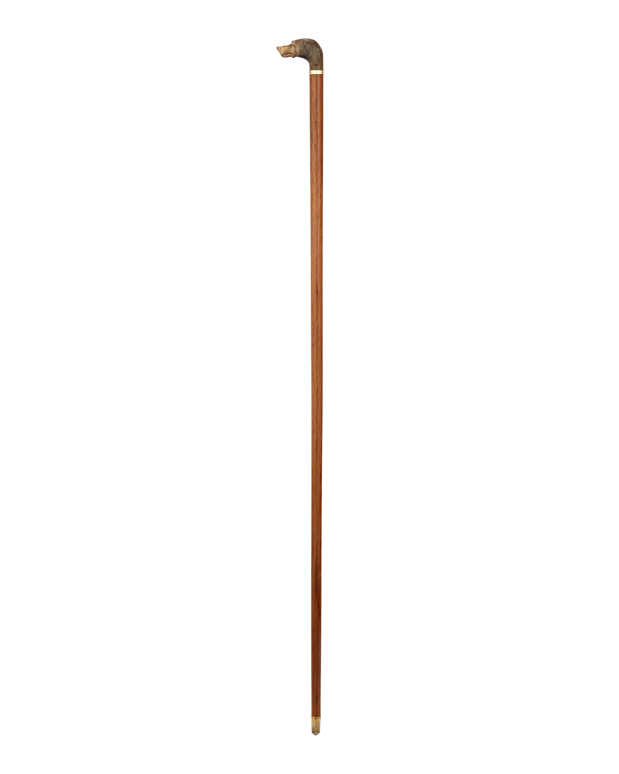 Carved Horn Dog Knob Cane