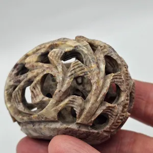 Carved Soapstone Egg With Elephant Inside