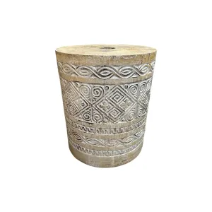 Carved Teak Umbrella Holder