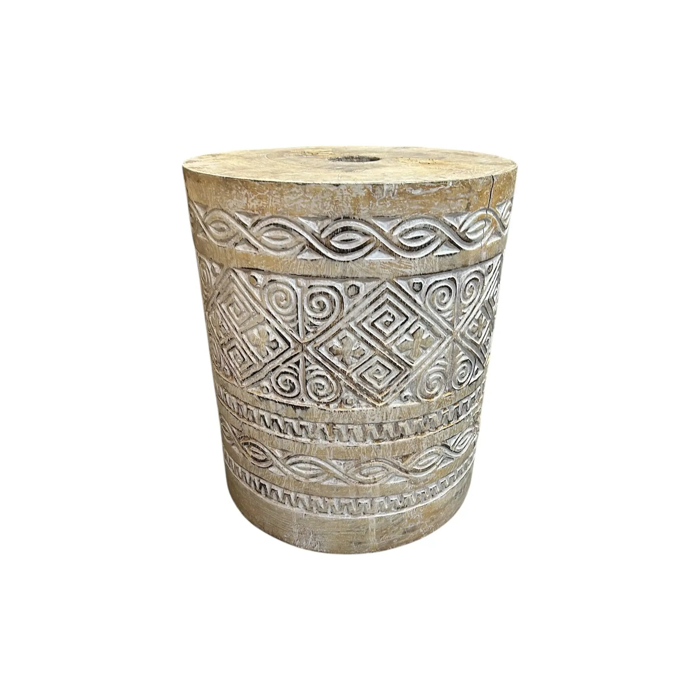 Carved Teak Umbrella Holder