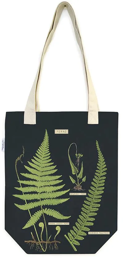 Cavallini - 100% Natural Cotton Vintage Tote Bag - 33x40.5cms - Ferns