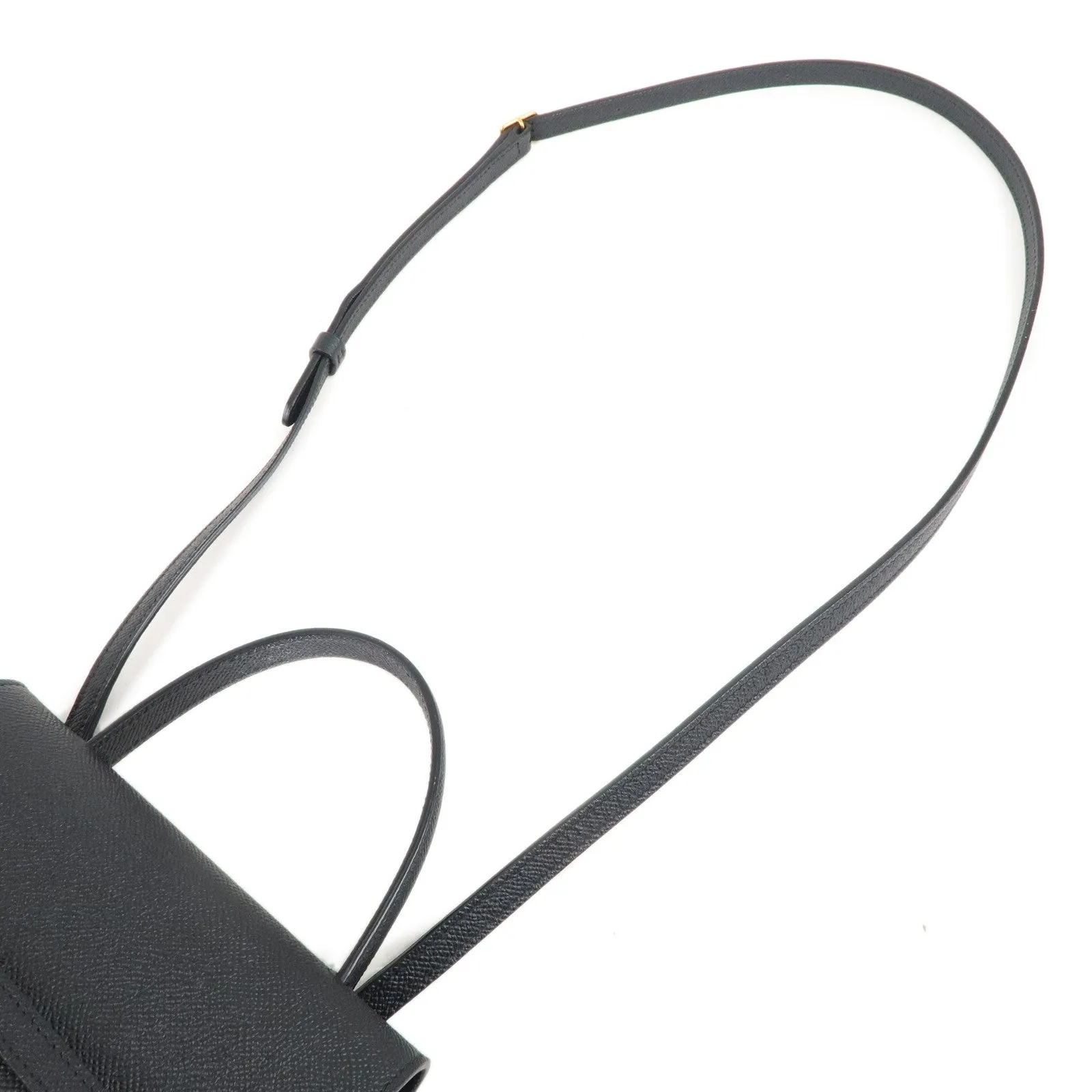 CELINE Leather Belt Bag Nano 2Way Bag Hand Bag Black 189003 Used F/S