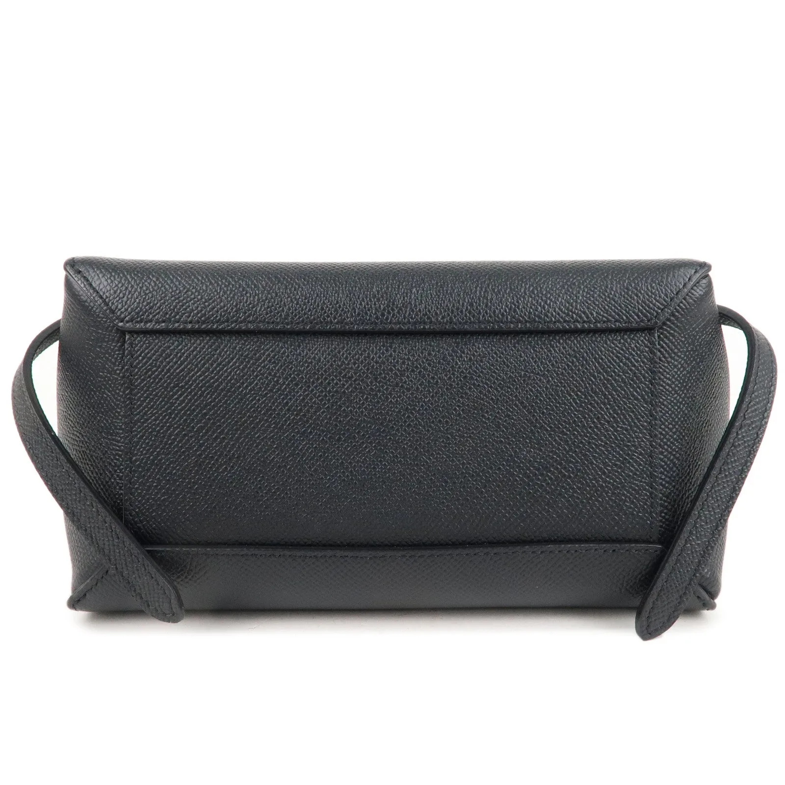 CELINE Leather Belt Bag Nano 2Way Bag Hand Bag Black 189003 Used F/S