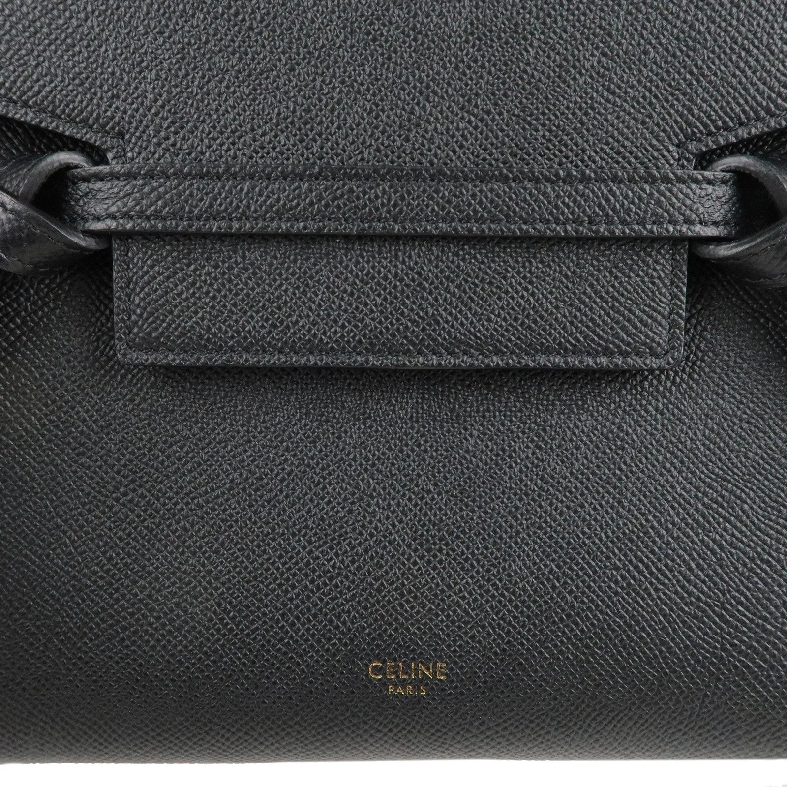 CELINE Leather Belt Bag Nano 2Way Bag Hand Bag Black 189003 Used F/S