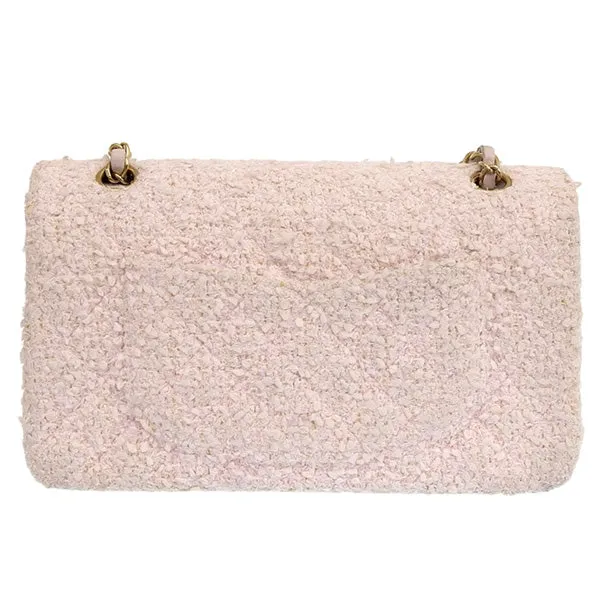 CHANEL Around 2003 Made Tweed Classic Flap Chain Bag 25Cm Shell Pink