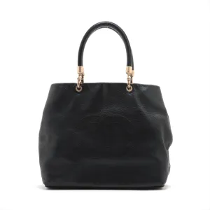 Chanel Coco Caviar S Tote Bag Black Gold  8th