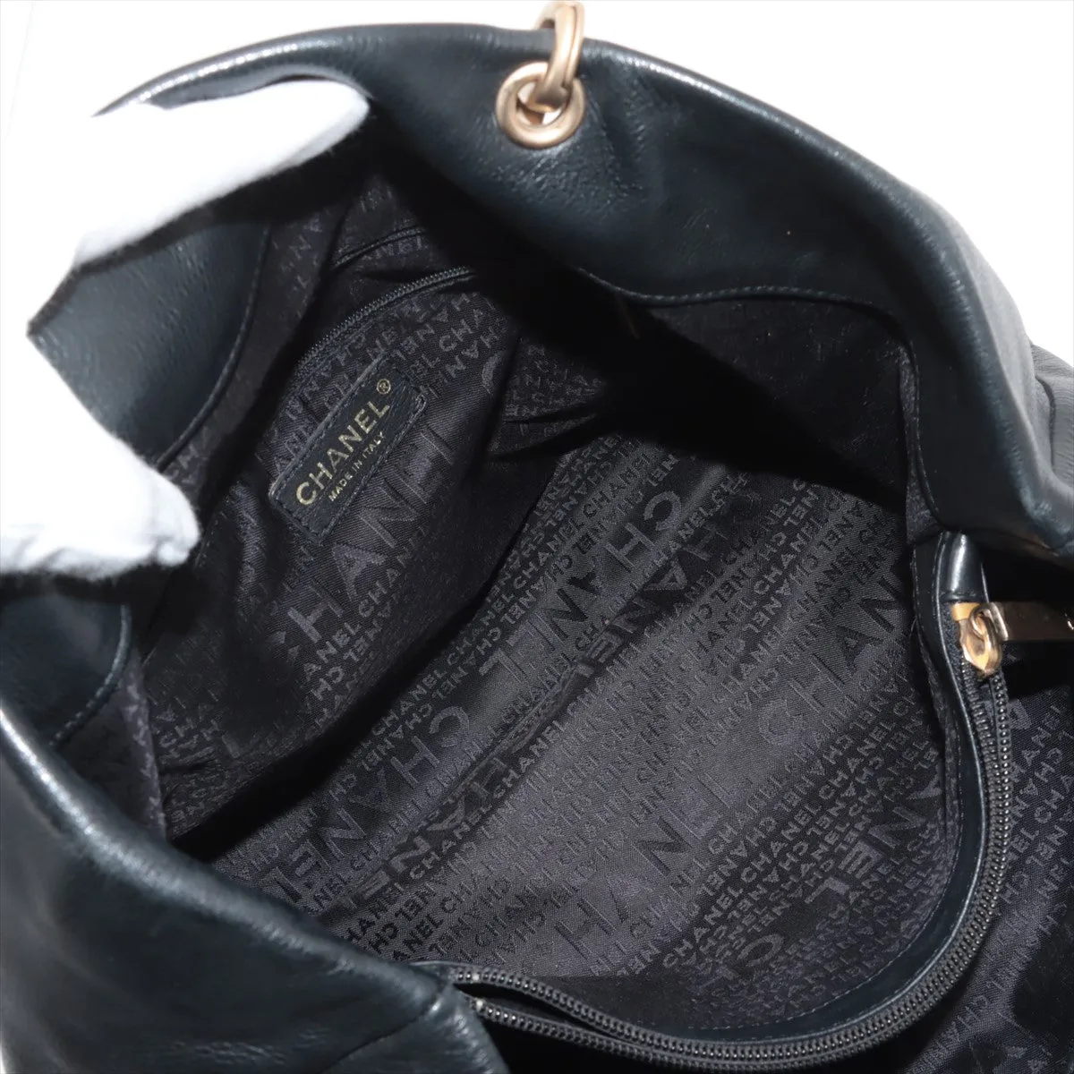 Chanel Coco Caviar S Tote Bag Black Gold  8th