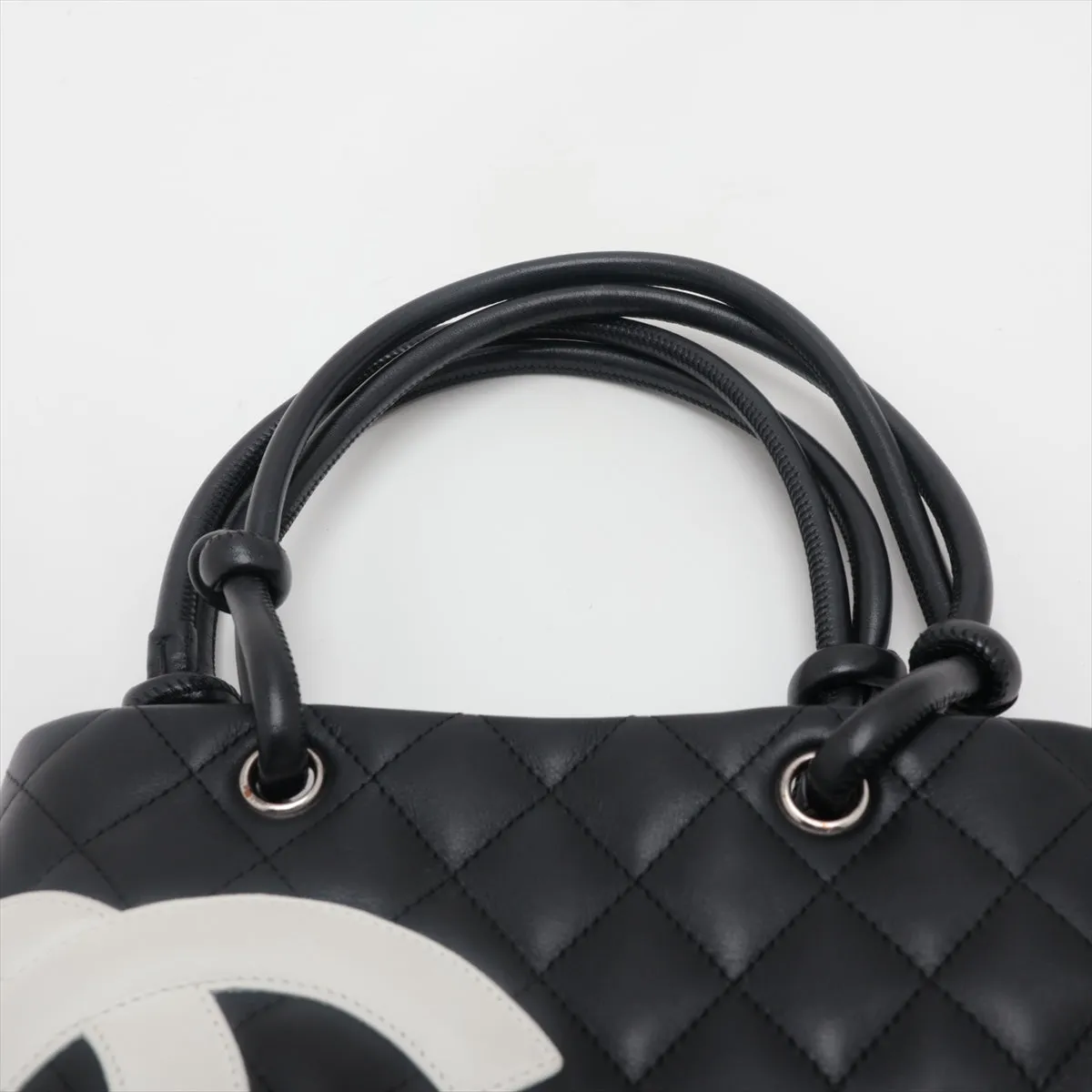 Chanel Combon Line  Tote Bag Black Silver G  9th